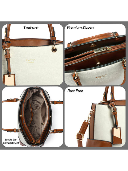 Exotic Caramel Edge Structured Handbag