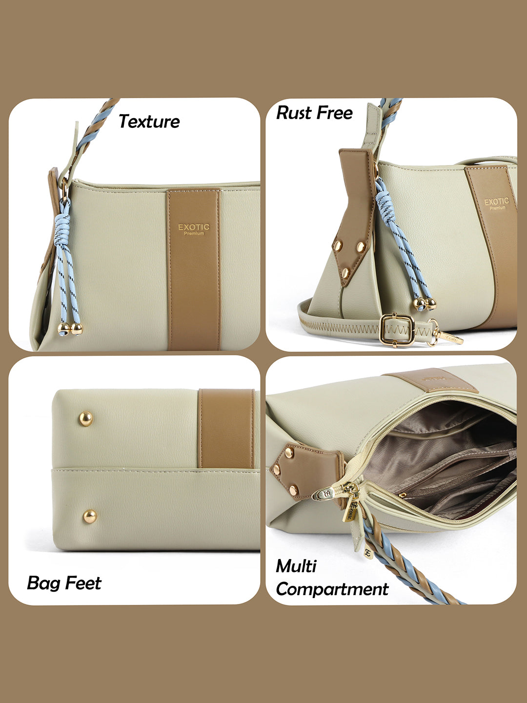 EXOTIC Noiré Twist Structured Handbag