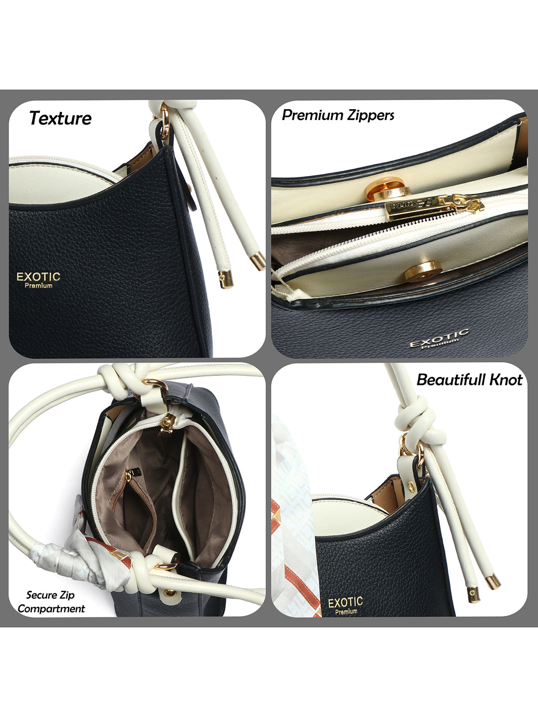 Exotic Elara Knot Hobo Shoulder Bag