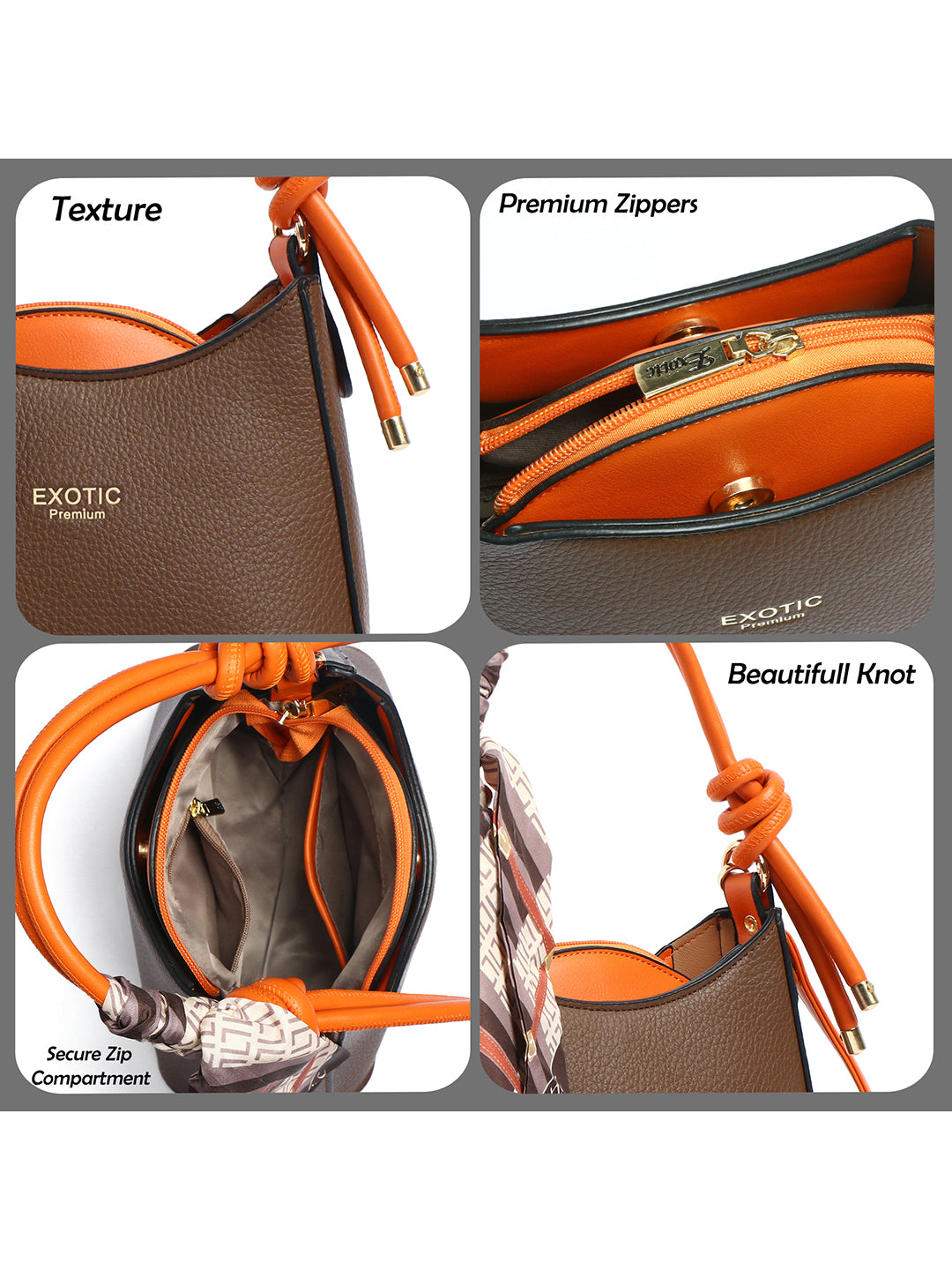 Exotic Elara Knot Hobo Shoulder Bag