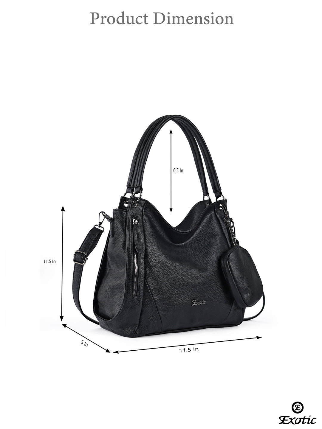 Exotic Pebbled Hobo Stylish Shoulder Bag