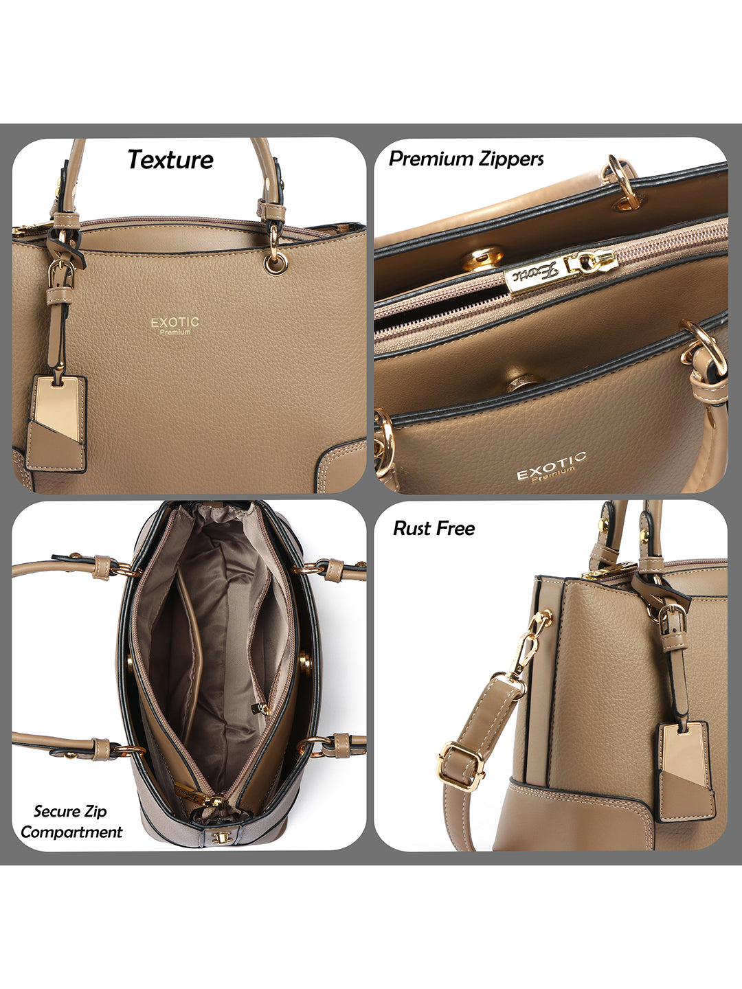 Exotic Caramel Edge Structured Handbag