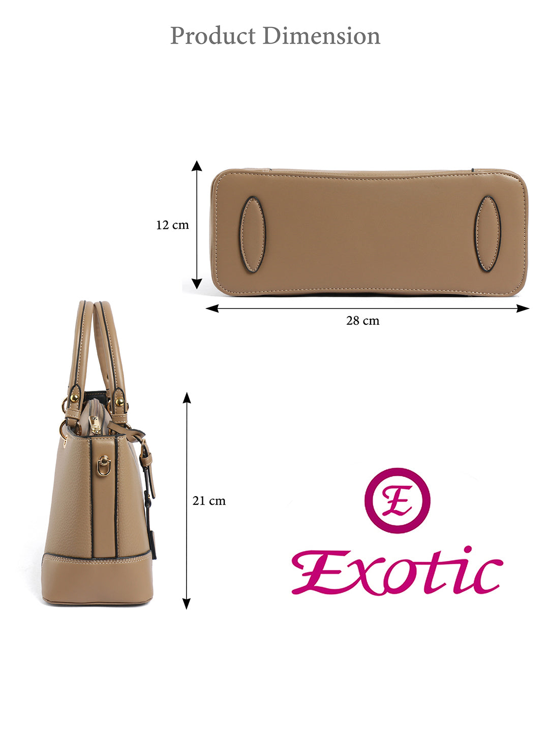 Exotic Caramel Edge Structured Handbag