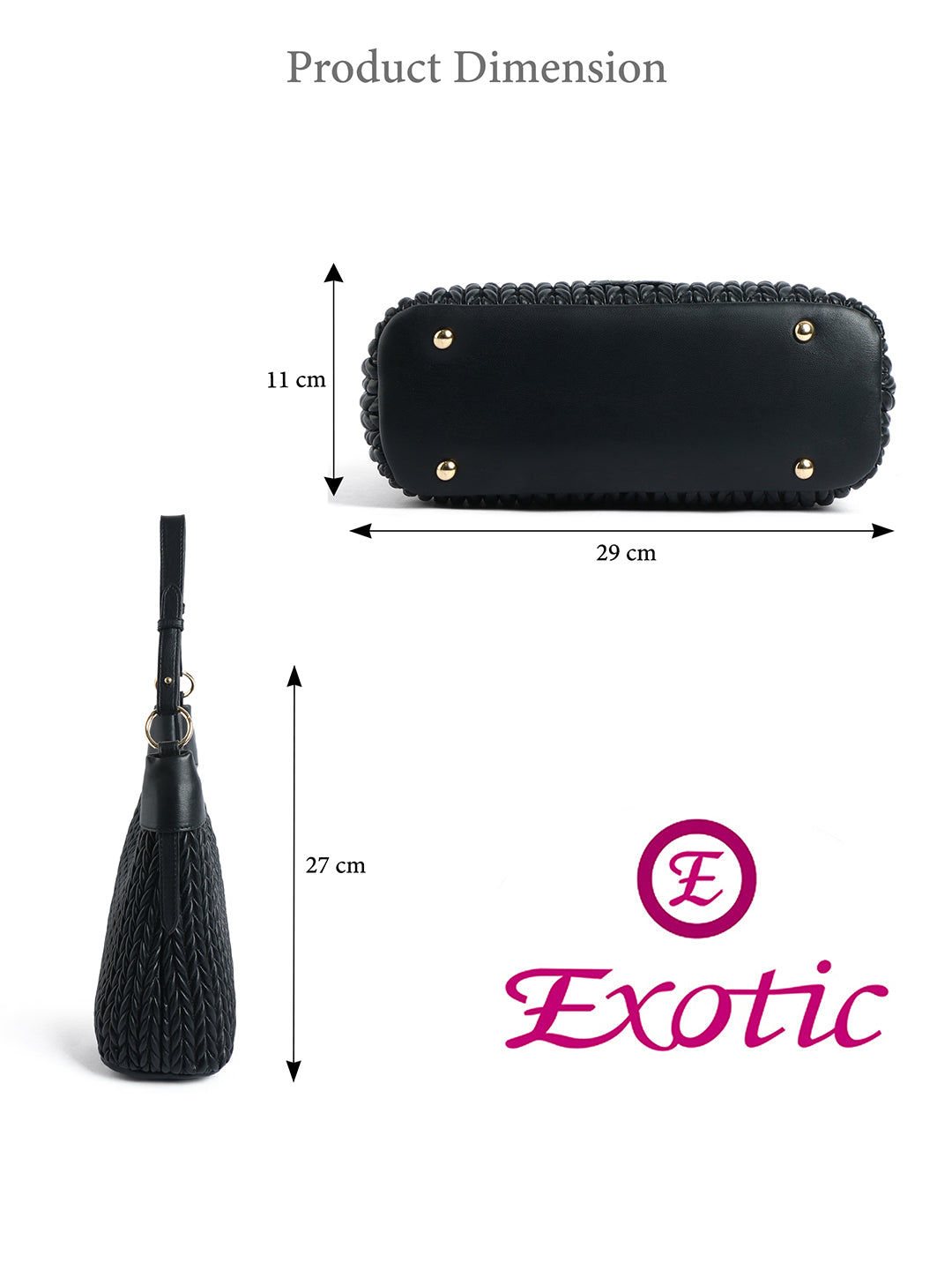Exotic Elaris Quilted Hobo Shoulder Bag