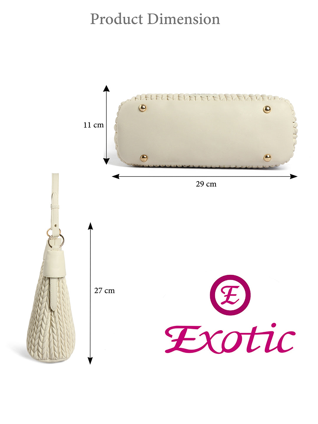 Exotic Elaris Quilted Hobo Shoulder Bag