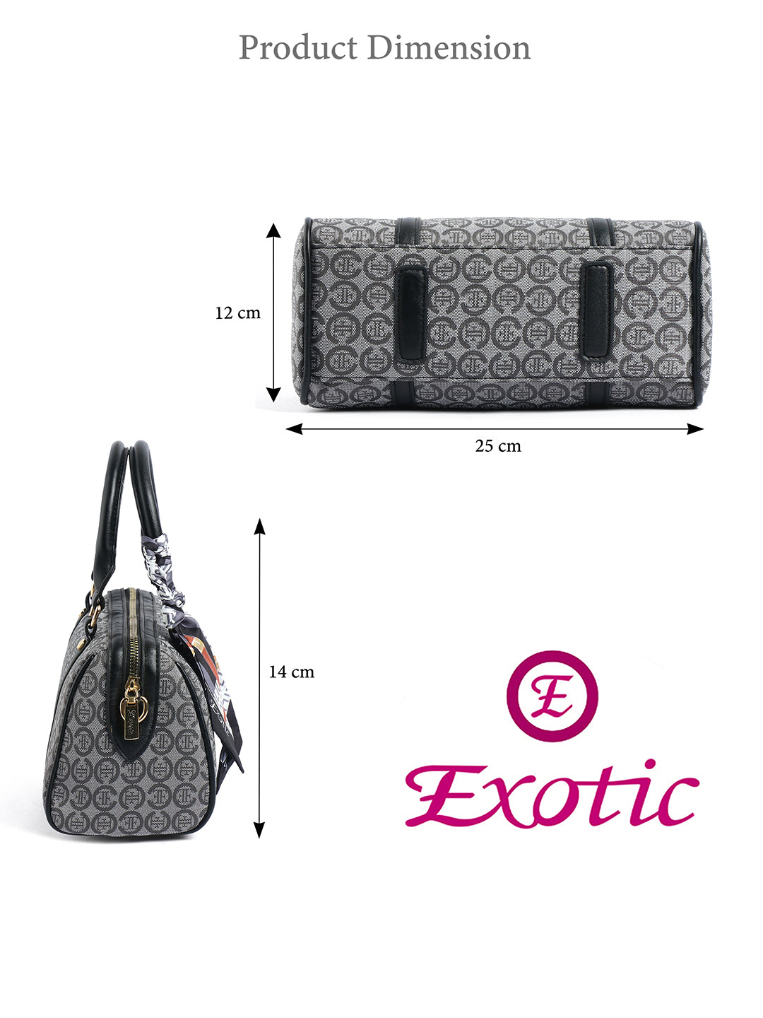 Exotic Monogram Pattern Top Handheld Handbag