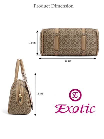 Exotic Monogram Pattern Top Handheld Handbag