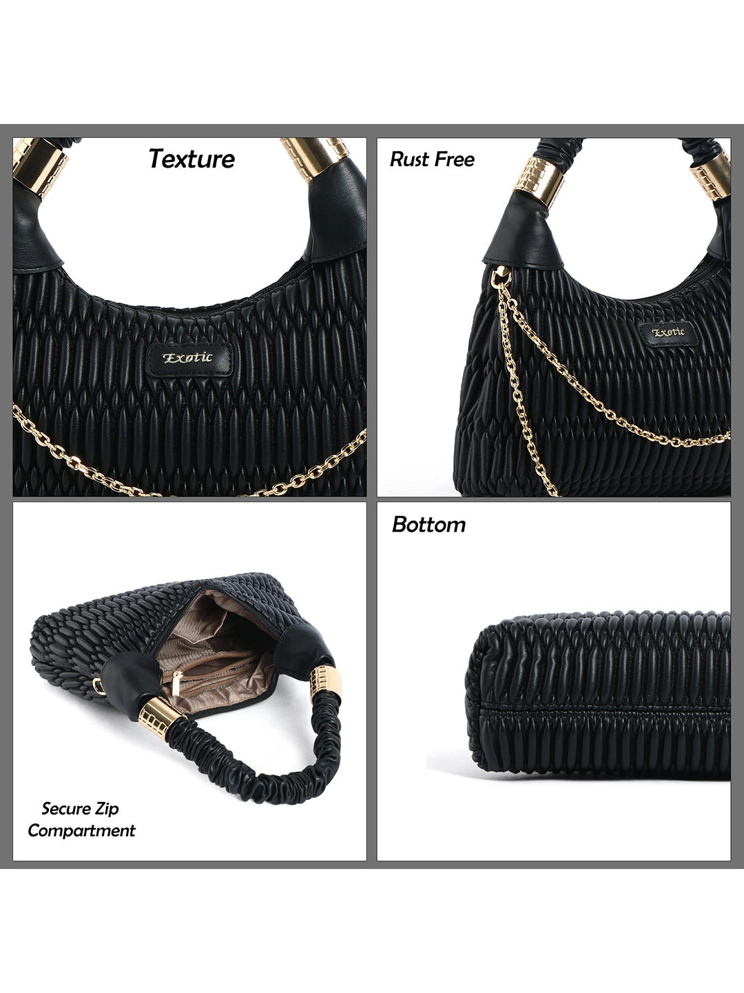 Exotic Premium Celestia Quilted Hobo Shoulder bag