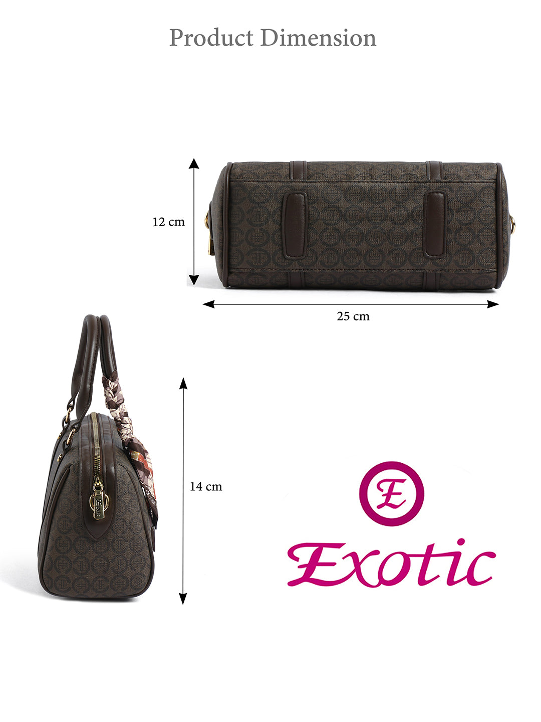 Exotic Monogram Pattern Top Handheld Handbag