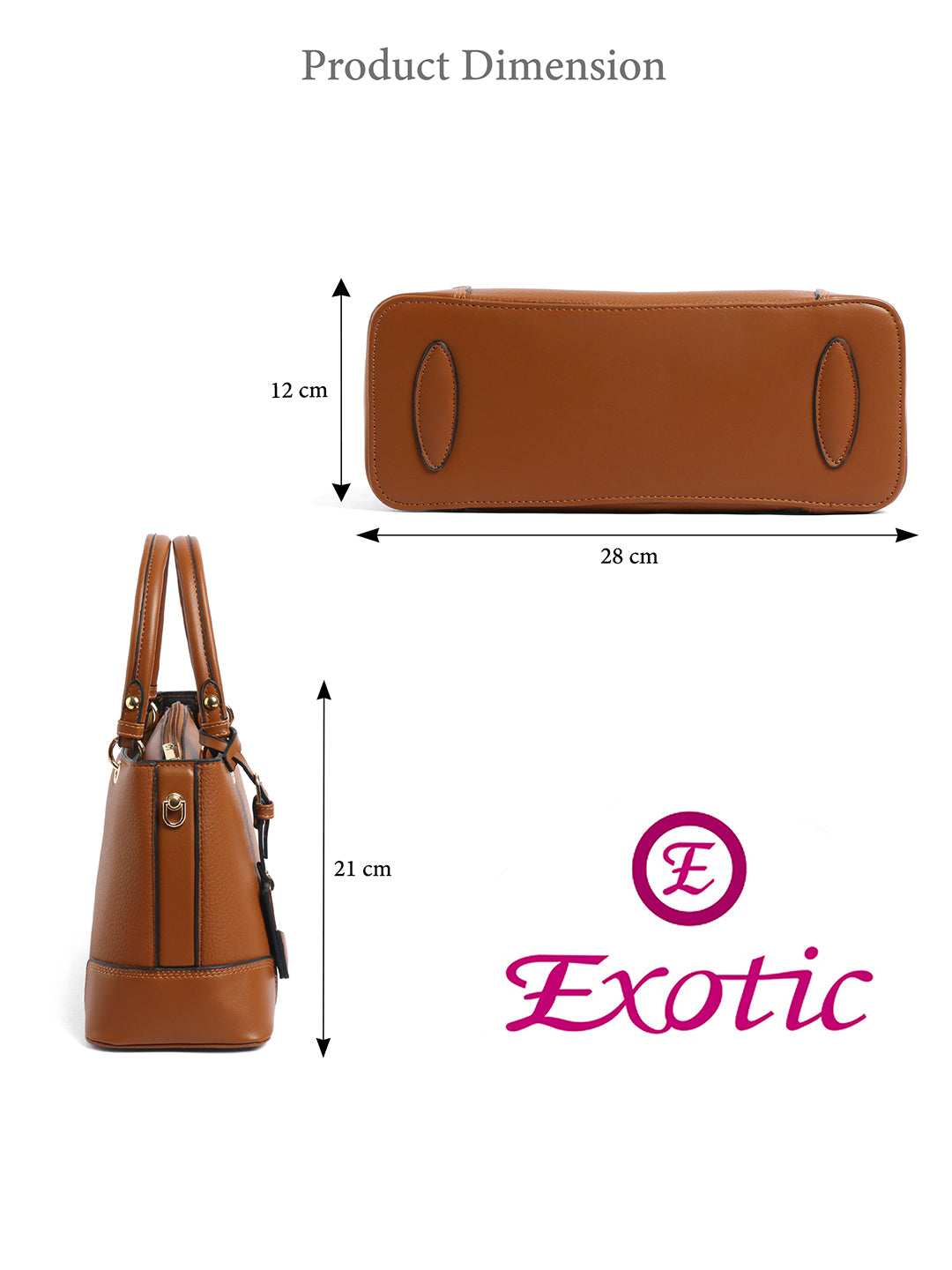 Exotic Caramel Edge Structured Handbag