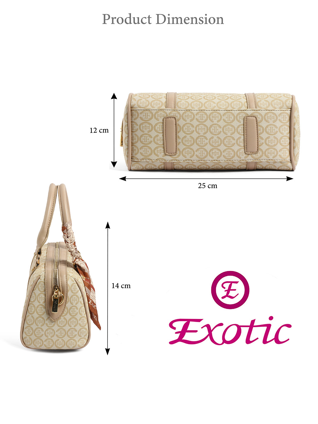 Exotic Monogram Pattern Top Handheld Handbag