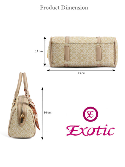 Exotic Monogram Pattern Top Handheld Handbag