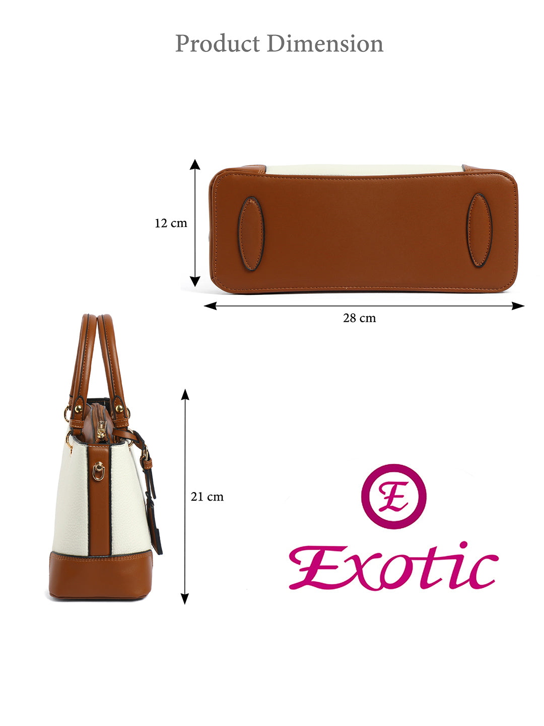 Exotic Caramel Edge Structured Handbag