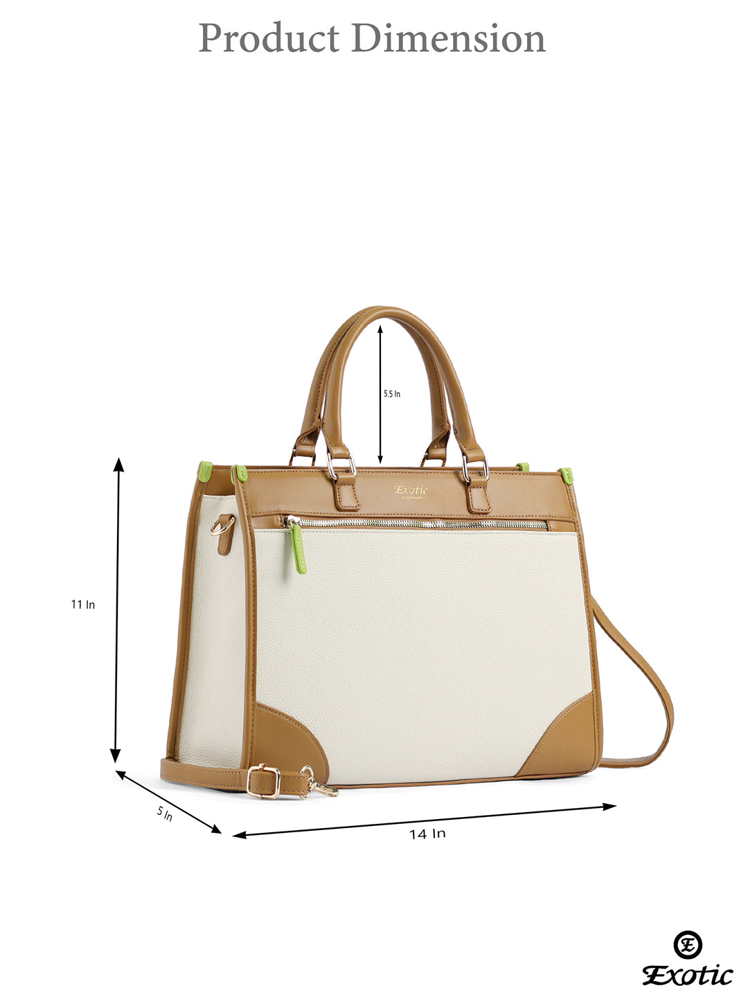 Exotic Alora Structured Tote Handbag Off White