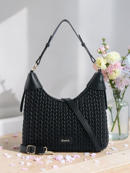 Exotic Elaris Quilted Hobo Shoulder Bag