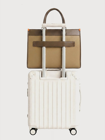 Exotic Alora Structured Tote Handbag Khaki