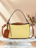 Exotic Premium Azure Curve Shoulder Bag (Mustard)