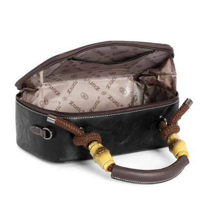 EXOTIC Bloom Embroidered Leather Handbag - exoticstore