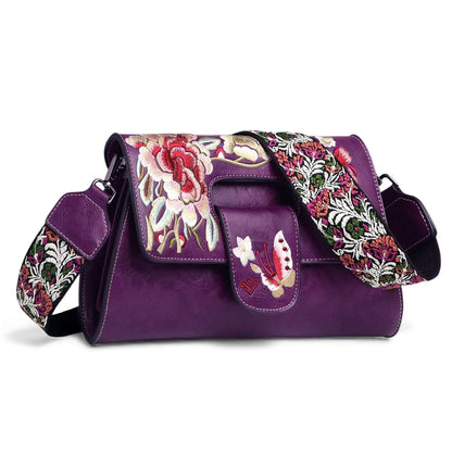 Exotic® Floral Fantasy Embroidered PU Sling Bag - exoticstore