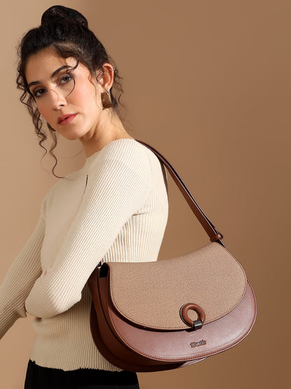 Exotic Simone Textured Saddle Bag