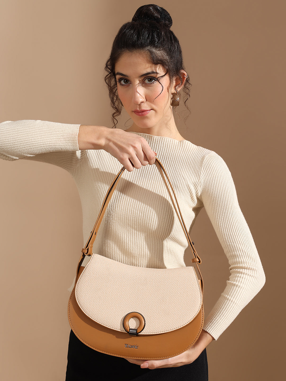 Exotic Simone Textured Saddle Bag