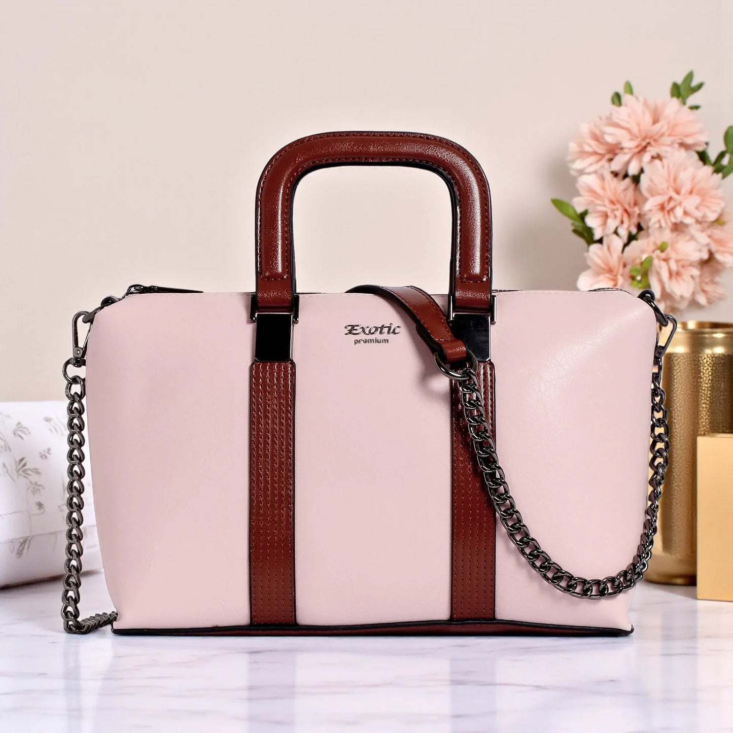 EXOTIC Solid Pattern Elegance Hand Bag - exoticstore