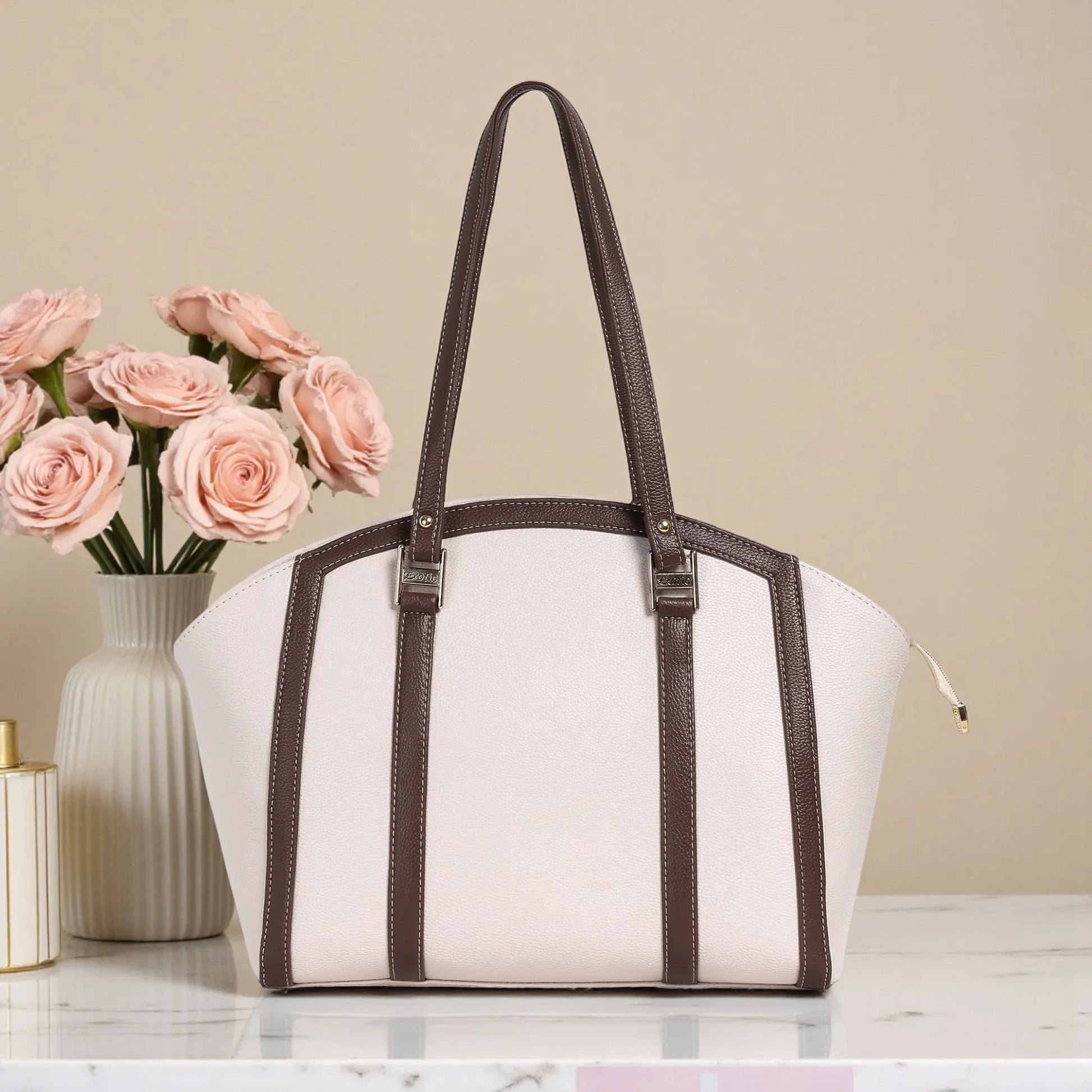 Elegant Dual-Tone Structured Tote Bag - exoticstore