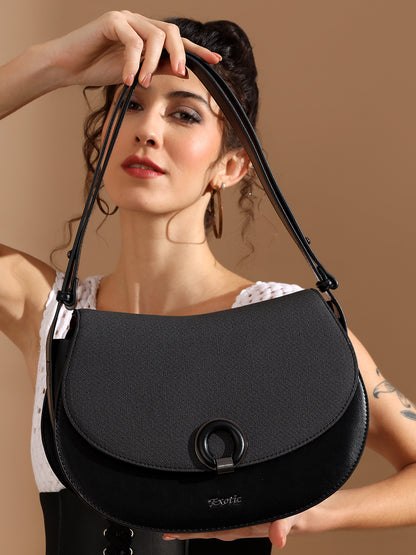 Exotic Simone Textured Saddle Bag