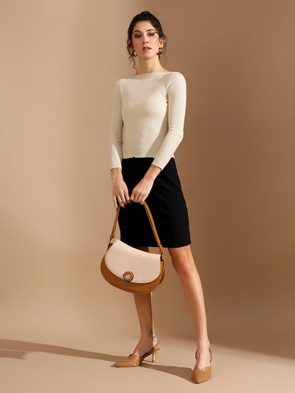Exotic Simone Textured Saddle Bag
