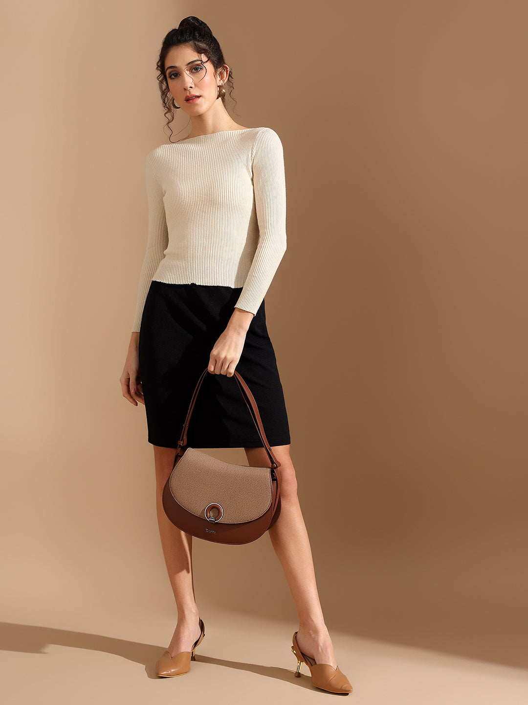 Exotic Simone Textured Saddle Bag