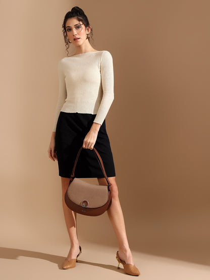 Exotic Simone Textured Saddle Bag