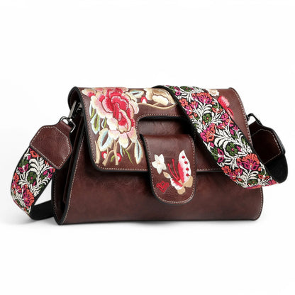 Exotic® Floral Fantasy Embroidered PU Sling Bag - exoticstore