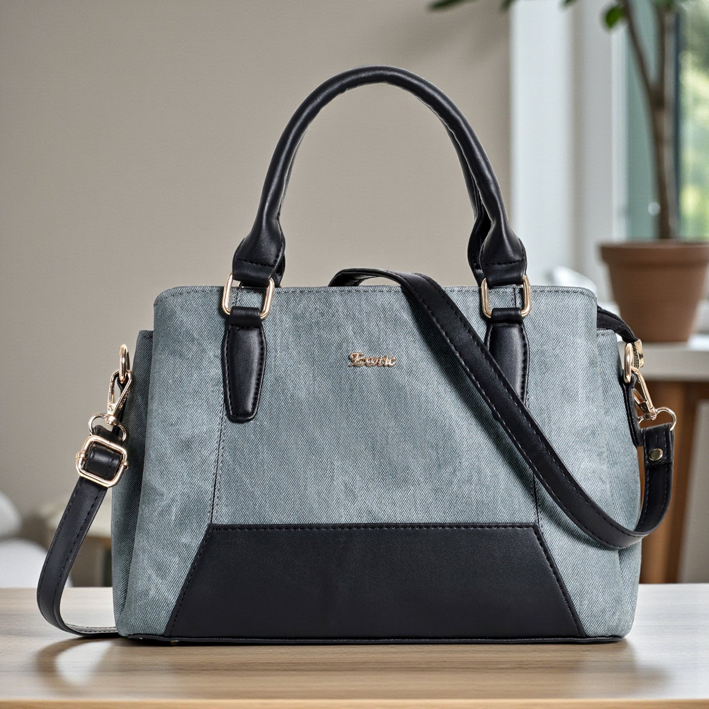 EXOTIC Three section Denim Design, Multipurpose handbag with Shoulder Strap