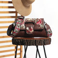 Exotic Floral Fantasy Embroidered PU Sling Bag