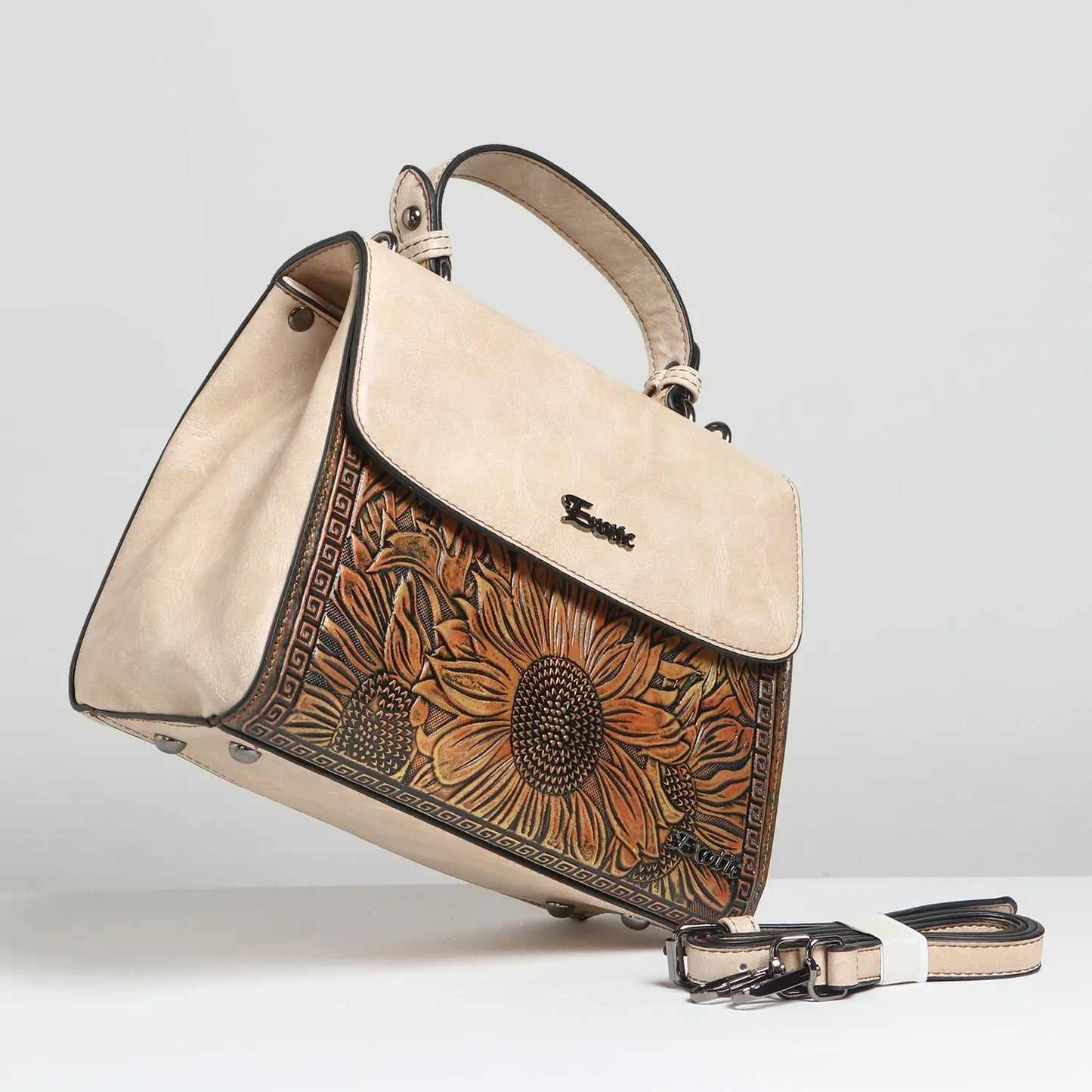 Exotic Sunflower Embossed Shoulder & Hand Tote Bag - exoticstore