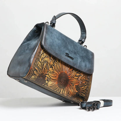 Exotic Sunflower Embossed Shoulder & Hand Tote Bag - exoticstore