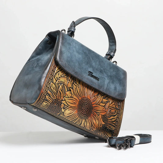 Exotic Sunflower Embossed Shoulder & Hand Tote Bag - exoticstore