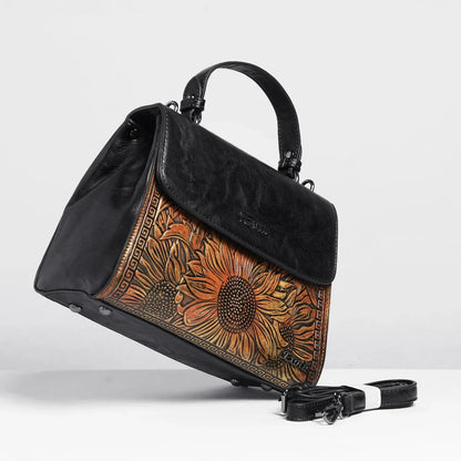 Exotic Sunflower Embossed Shoulder & Hand Tote Bag - exoticstore