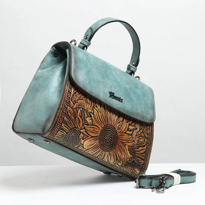 Exotic Sunflower Embossed Shoulder & Hand Tote Bag - exoticstore