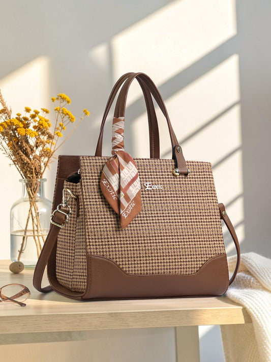 EXOTIC Charme Houndstooth Dual Tone Sling cum Handbag