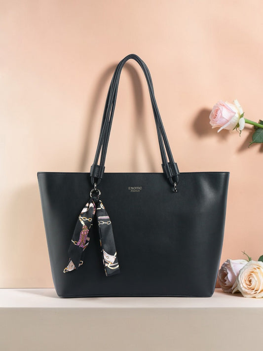Exotic Celeste Structured Laptop Tote Bag (Black)