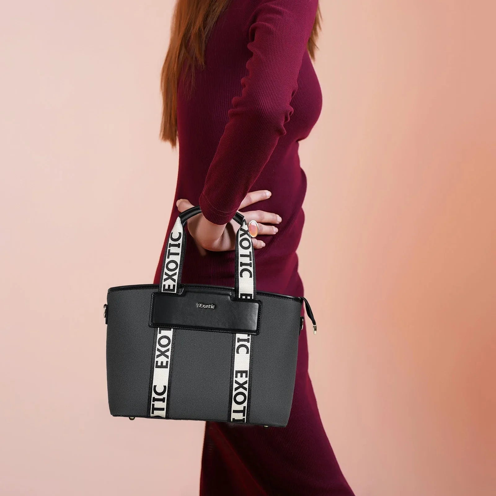Exotic Premium Logo-Strap Women’s Tote Handbag - exoticstore