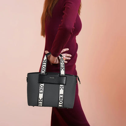 Exotic Premium Logo-Strap Women’s Tote Handbag - exoticstore