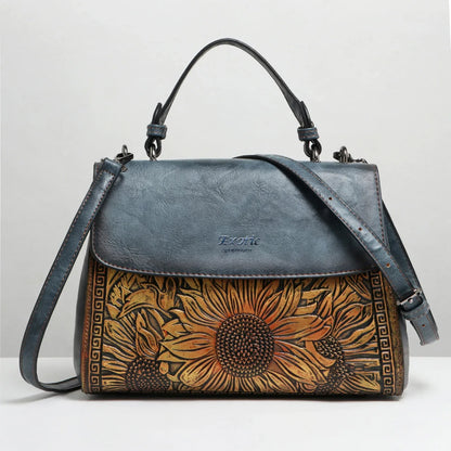 Exotic Sunflower Embossed Shoulder & Hand Tote Bag - exoticstore