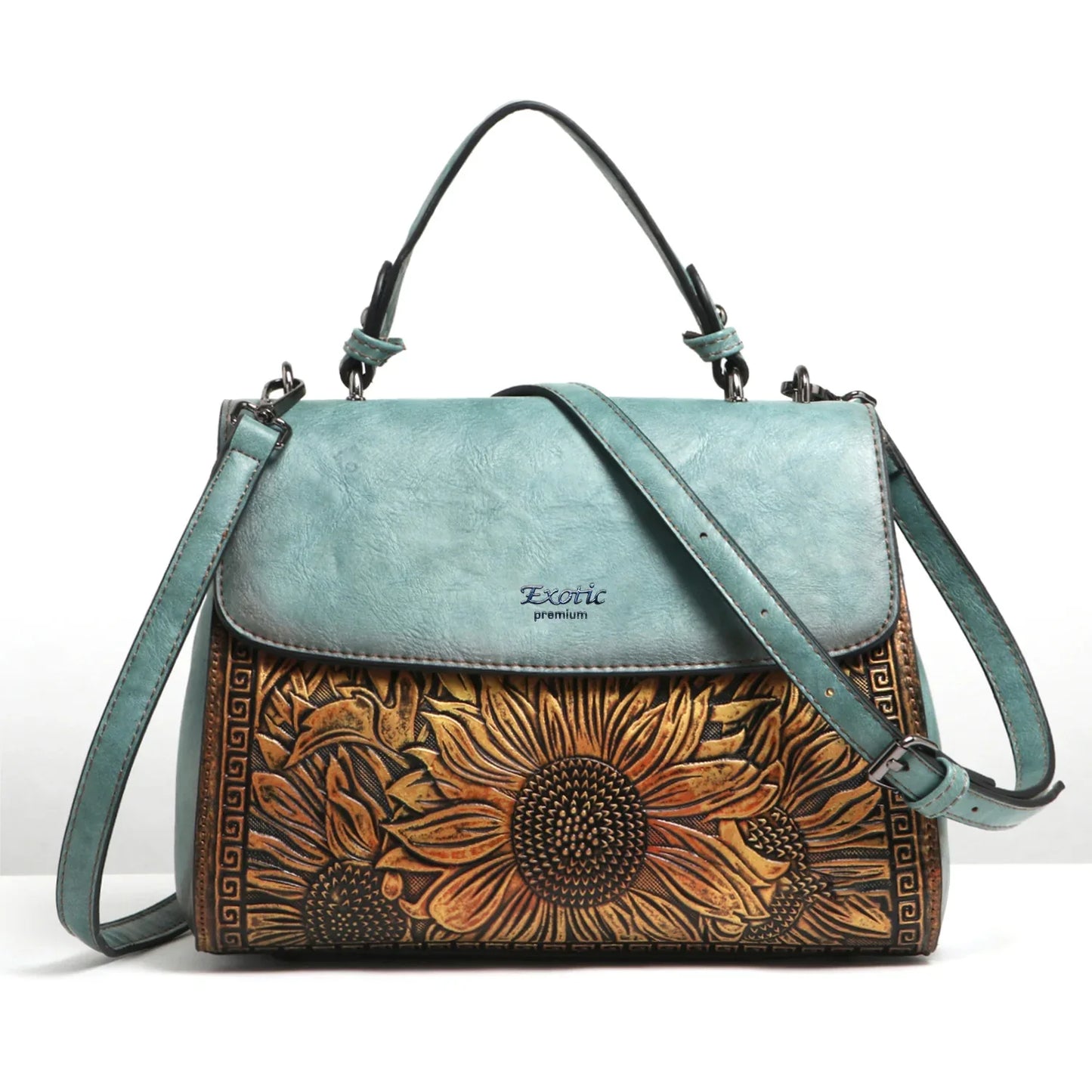 Exotic Sunflower Embossed Shoulder & Hand Tote Bag - exoticstore