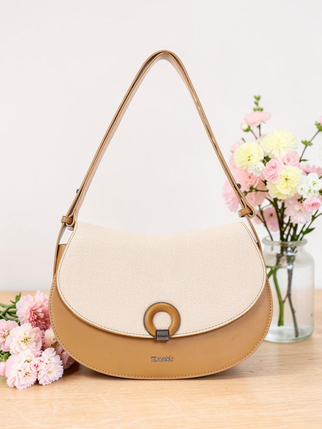 Exotic Simone Textured Saddle Bag