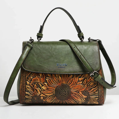 Exotic Sunflower Embossed Shoulder & Hand Tote Bag - exoticstore