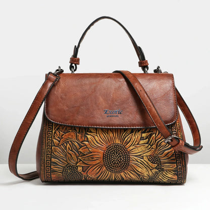 Exotic Sunflower Embossed Shoulder & Hand Tote Bag - exoticstore