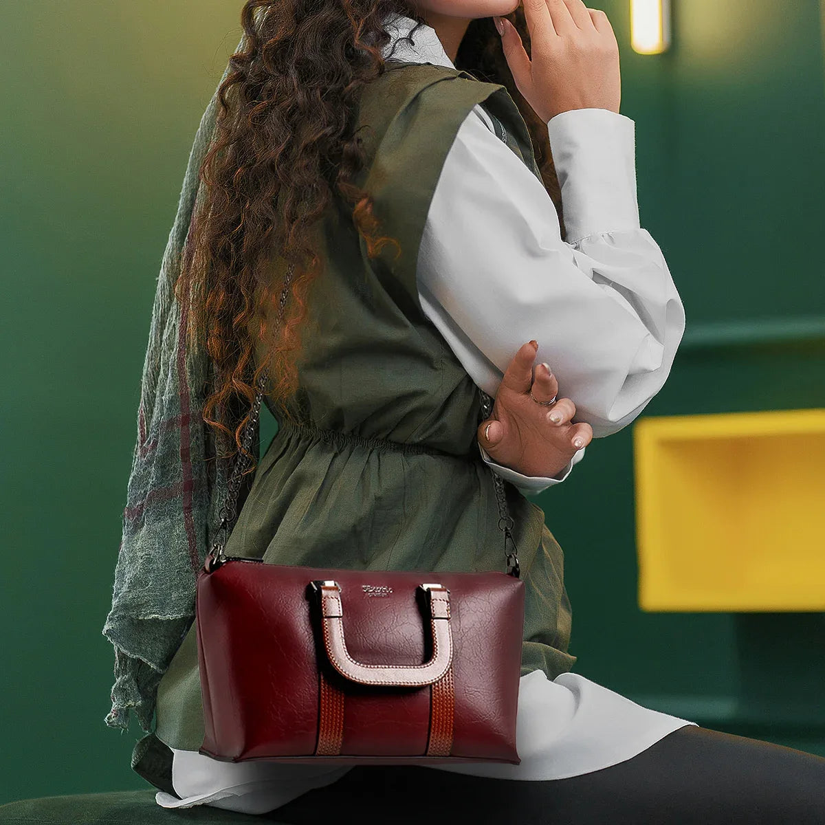 EXOTIC Solid Pattern Elegance Hand Bag - exoticstore