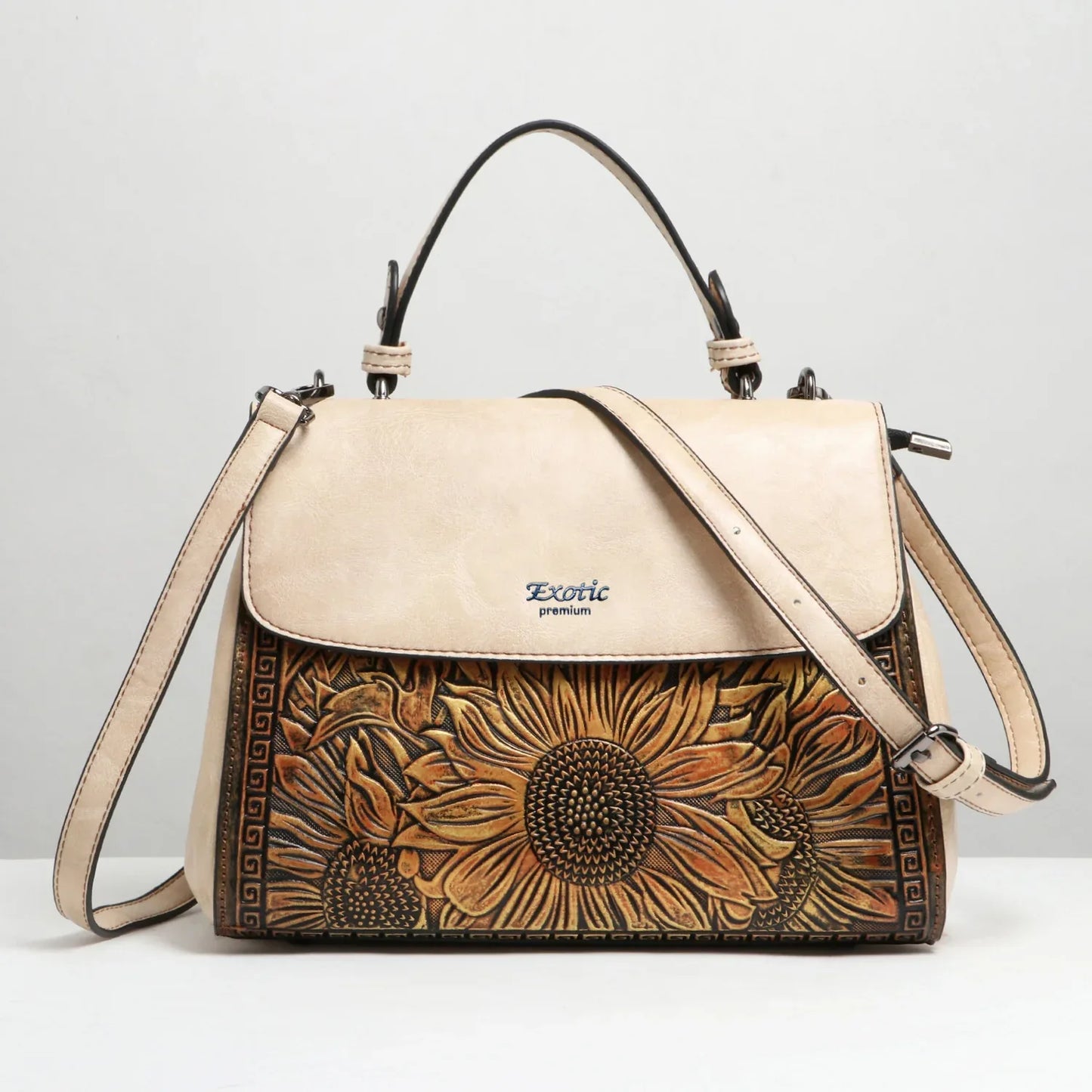 Exotic Sunflower Embossed Shoulder & Hand Tote Bag - exoticstore